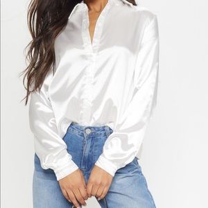 Satin Button-Down Shirt